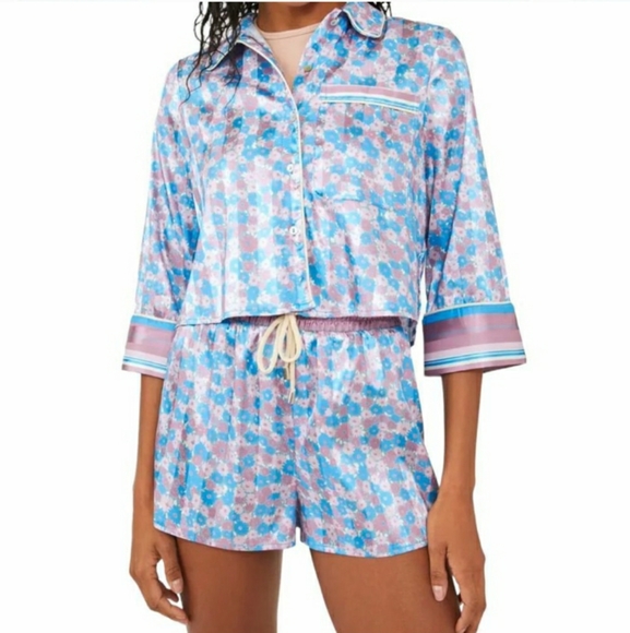 Free People Pillow Talk PJ In Cool Lavender Combo NWT - Picture 2 of 5